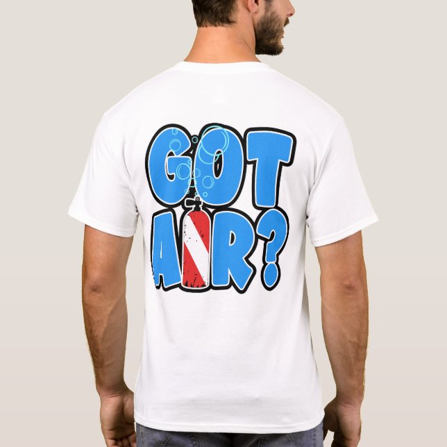Camiseta Tem Ar? Tanque de mergulho com bandeira (Verso)