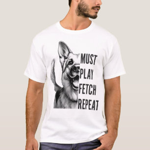 Camiseta Tem de Reproduzir a Busca - Design de Sobreposição