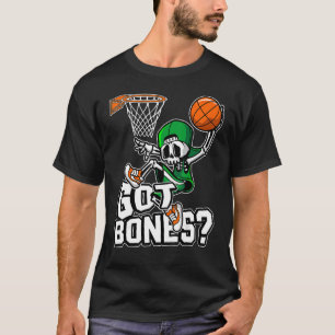 Camiseta Tem esqueleto de Halloween de basquete de Ossos, D
