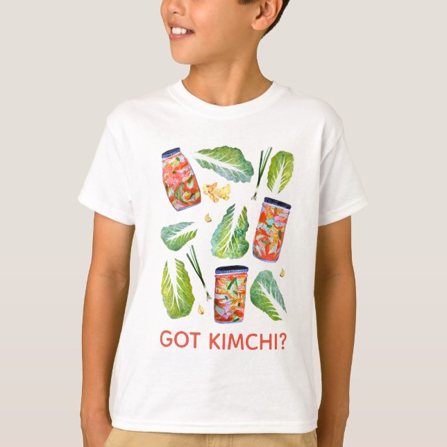 Camiseta Tem Kimchi? Cor de Água Divertida Espicável (Frente)