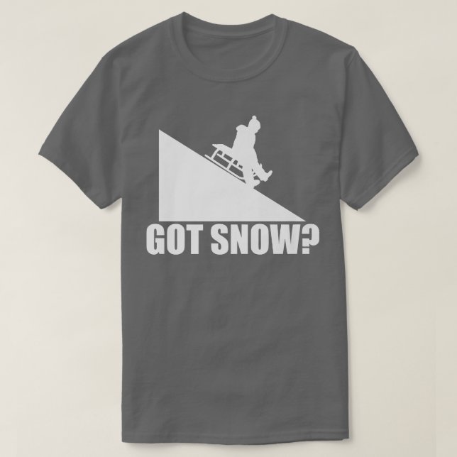 Camiseta Tem neve engraçada Neve Sleding Driver Sled Fan Wi (Frente do Design)