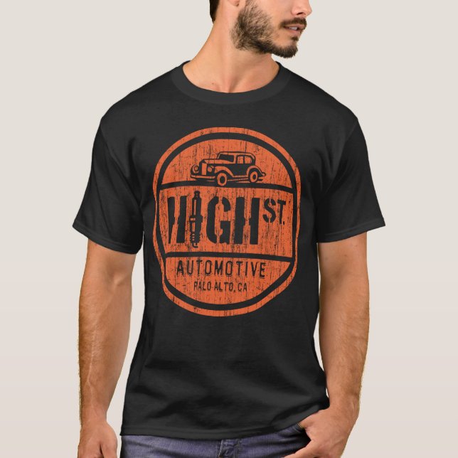 Camiseta TEM o logotipo (o vermelho do vintage) (Frente)