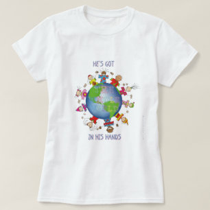 Camiseta Tem o mundo inteiro em suas mãos