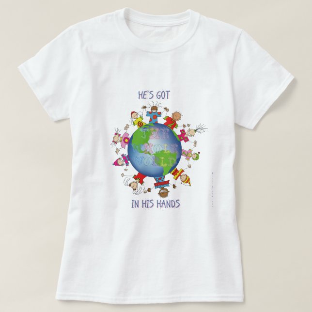 Camiseta Tem o mundo inteiro em suas mãos (Frente do Design)