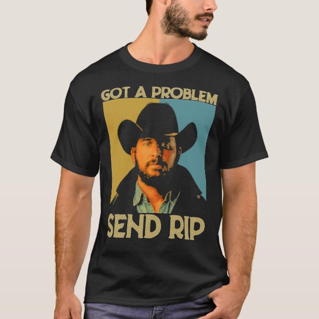 Camiseta tem um problema enviar rip yellowstone para homens (Frente)