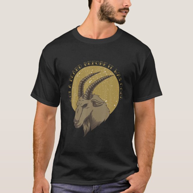 Camiseta Tem Uma Barba Antes De Ser Legal - Cabra E Barba (Frente)