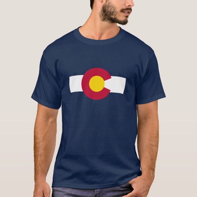 Camiseta Tema 00 da bandeira de Colorado (Frente)