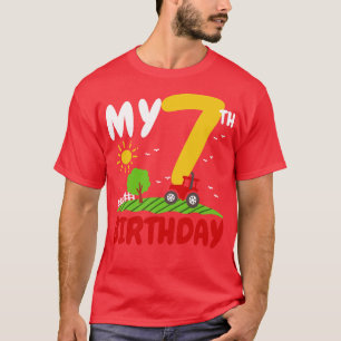 Camiseta Tema 7 Birthday Trator Fazenda