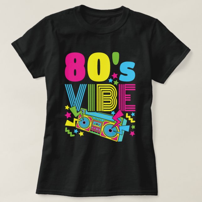 Camiseta Tema 80s Vibe 1980s Moda 80s Oitenta 80 (Frente do Design)