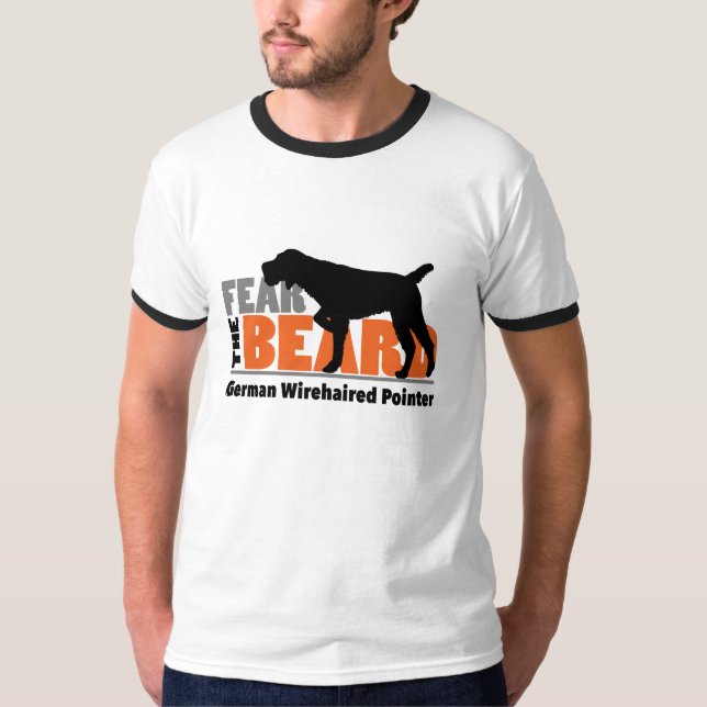 Camiseta Tema a barba - ponteiro Wirehaired alemão (Frente)
