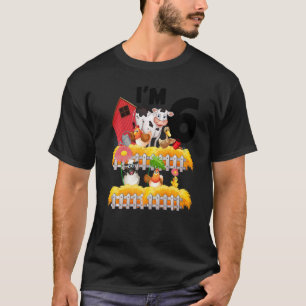 Camiseta Tema Animais de Fazenda 6 Aniversário Eu tenho 6 a