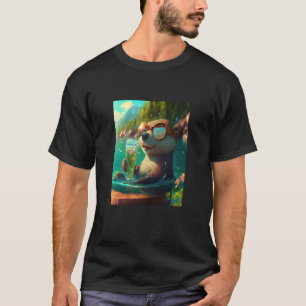 Camiseta Tema Animal Partygoer Tequila Otter Flutuante 3
