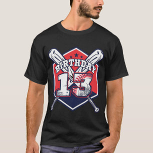 Camiseta Tema Bo De Festa de aniversário De Baseball De 13