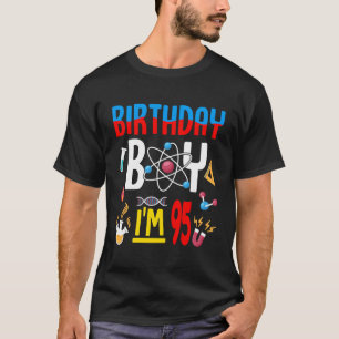 Camiseta Tema Ciência De Meninos De 95 Anos De Aniversário