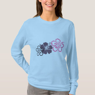 Camiseta tema cinzento e cor-de-rosa do Hawaiian do