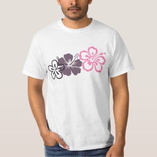 Camiseta tema cinzento e cor-de-rosa do Hawaiian do