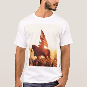 Camiseta Tema da bandeira do Cowboy Portrait USA.