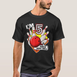 Camiseta Tema Da Boliche De Aniversário De 5 5 Anos Engraça