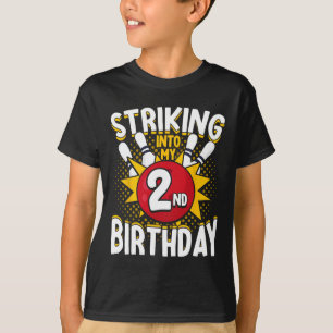 Camiseta Tema Da Boliche segundo aniversário Atingindo O An
