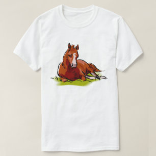 Camiseta Tema da Equina do Cavalo Silencioso de Descoloraçã
