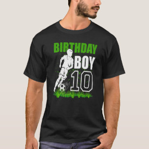 Camiseta Tema Da Festa de aniversário De Futebol De 10 Anos