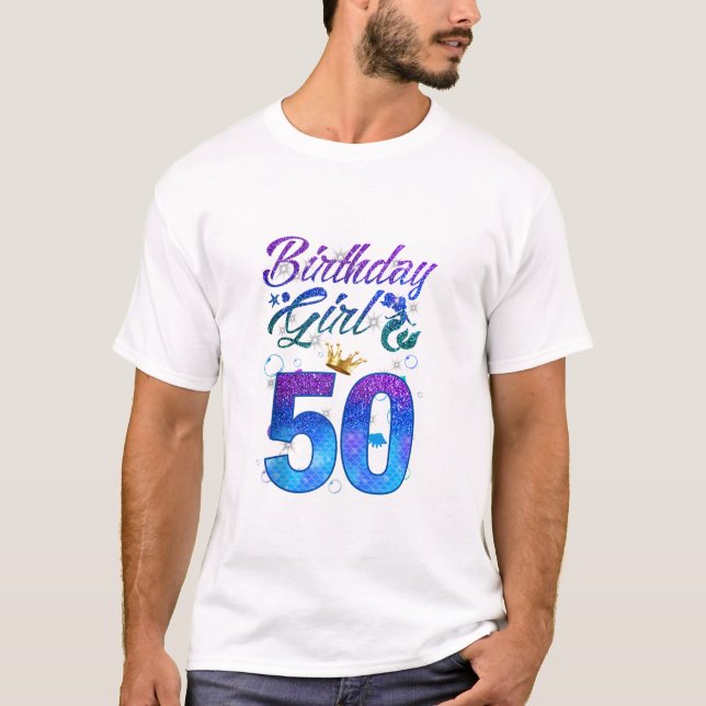 Camiseta Tema da Sereia de Aniversário 50 Anos (Frente)