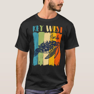 Camiseta Tema Da Tartaruga Do Mar Retroativo Do Oeste Da Fl