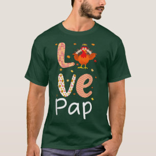 Camiseta Tema de Ação de Graças "Love Pap" Feliz Obrigado d
