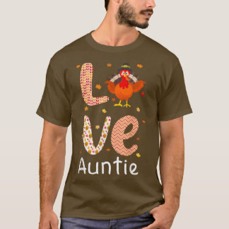 Camiseta Tema de Ação de Graças Tia de Amor Feliz Dia da Tu