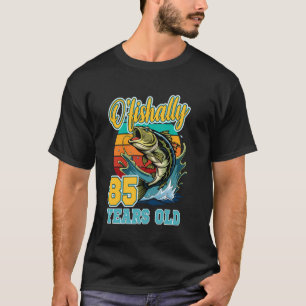 Camiseta Tema de Aniversário de 85 Anos de Idade Pescaria O