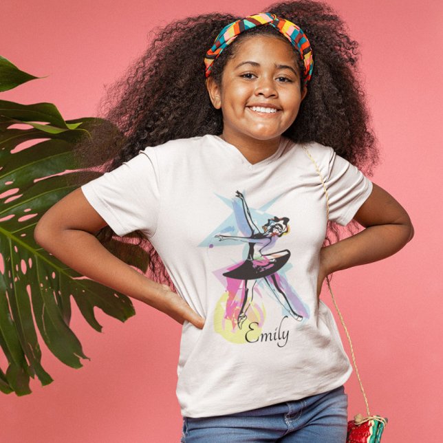 Camiseta Tema de Aquarela de Dancer Ballerina (Criador carregado)