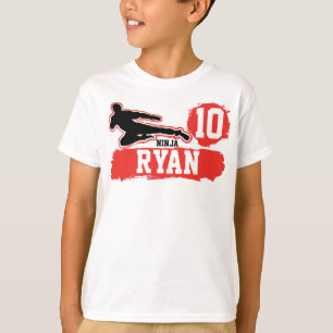 Camiseta Tema de Artes Marciais Ninja Guerreiro Aniversaria