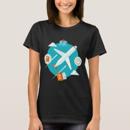 Camiseta Tema de avião design fofo