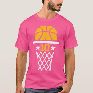 Camiseta Tema De Basquete De 10 Anos De Idade 10