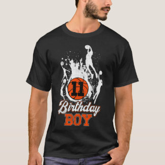 Camiseta Tema de Basquete de Aniversário de 11 11 Anos
