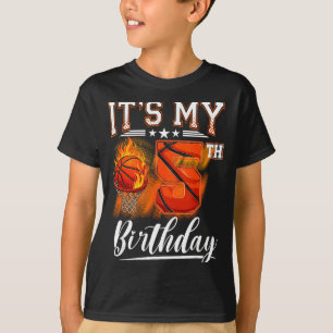 Camiseta tema de basquete de aniversário de 5 anos tema de