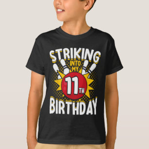 Camiseta Tema De Boliche De Aniversário 11 tocando No Anive