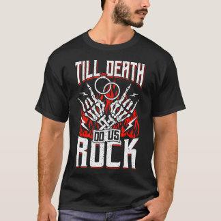 Camiseta Tema de Casamento de Guitarra Rock N Roll Noiva