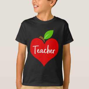 Camiseta Tema de decoração de escola maçã coração para home
