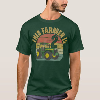 Camiseta Tema de Fazenda do agricultor com segundo aniversá