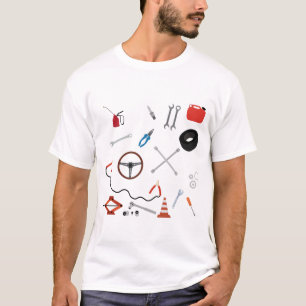 Camiseta Tema de ferramentas automotivas mecânicas para aut