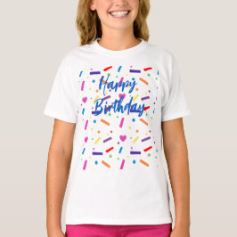 Camiseta Tema de Festa de aniversário de borrifagem doce