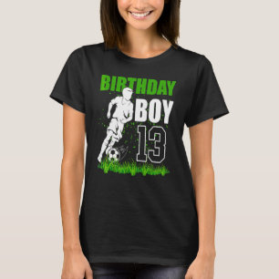 Camiseta Tema de festa de aniversário de futebol de 13 anos