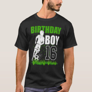 Camiseta Tema De Festa de aniversário De Futebol De 16 Anos