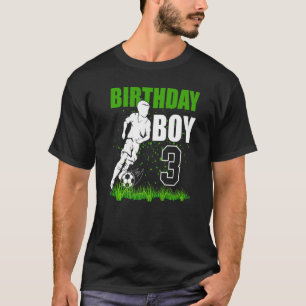 Camiseta Tema De Festa de aniversário De Futebol De 3 Anos