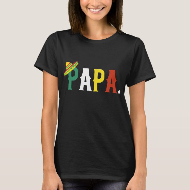 Camiseta Tema de Festa de aniversário Fiesta Mexicano Papá  (Frente)
