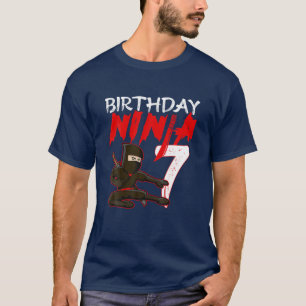 Camiseta Tema de Festa de aniversário Ninja, Crianças de 7 