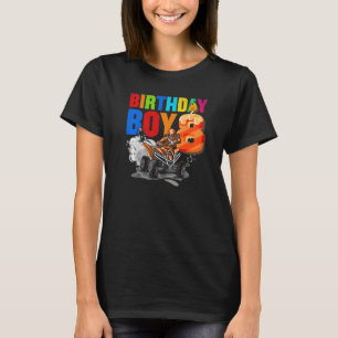 Camiseta Tema de Festa de aniversário quádrupla, 8 anos, AT