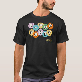 Camiseta tema de festa pop coreano K-pop nome personalizado