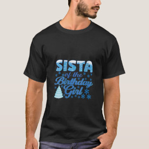 Camiseta Tema de Flocos de Neve da Irmã da Garota de Aniver